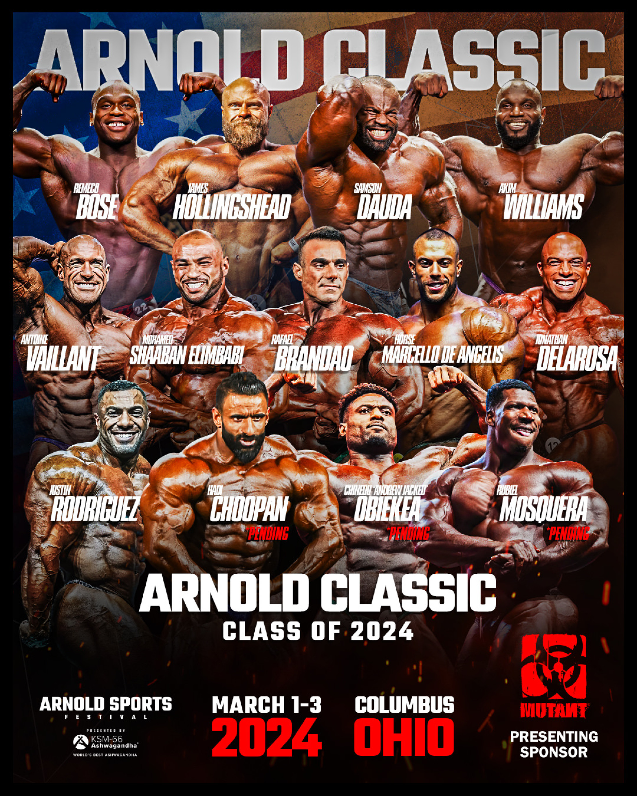 2024 Arnold Feb 29 March 3 Info Competitor Lists